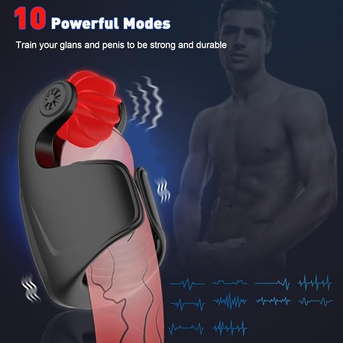 Male Masturbator- Penis- Training Vibrator, Tongue-Licking & 10 Vibrating Sex- Toy Male Stroker Trainer, Mens Penis- Trainer Masturbators Adult- Sex- Toys Men Gays